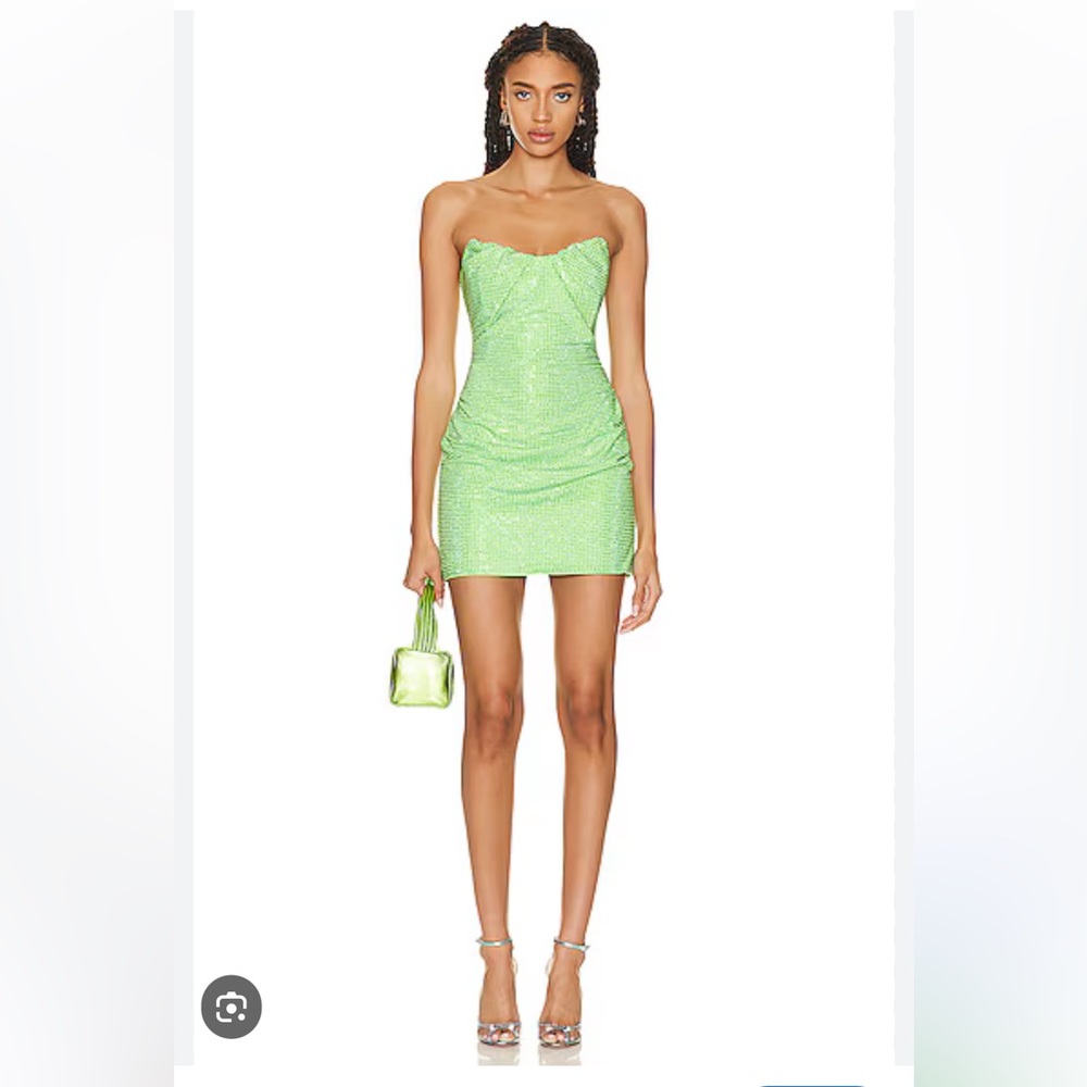 ROLAND MOURET Strapless Diamante Mini Dress